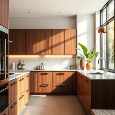 Walnut kitchen cabinets ideas 1