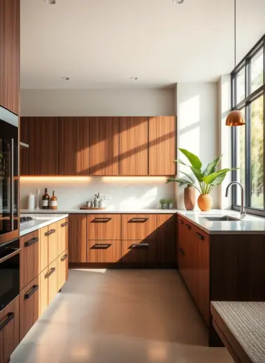Walnut kitchen cabinets ideas 1