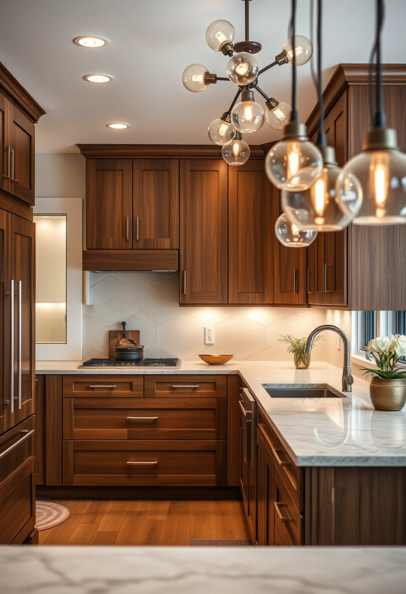Walnut kitchen cabinets ideas 13