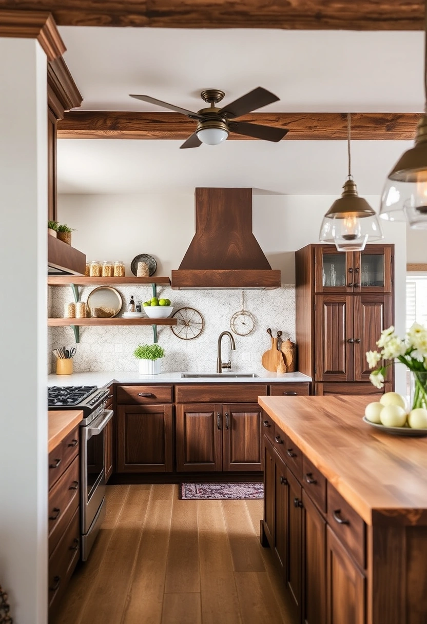Walnut kitchen cabinets ideas 6