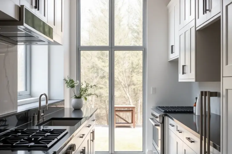 White cabinets black granite countertops ideas 1