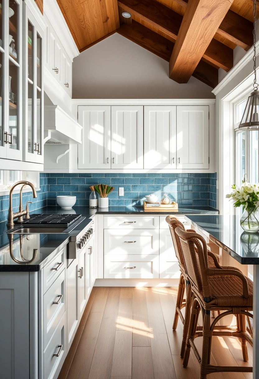 White cabinets black granite countertops ideas 11