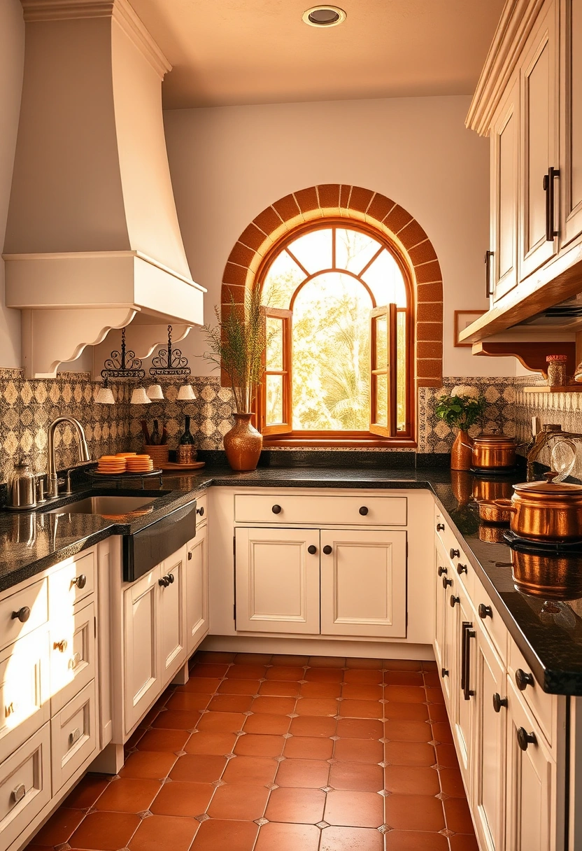 White cabinets black granite countertops ideas 15