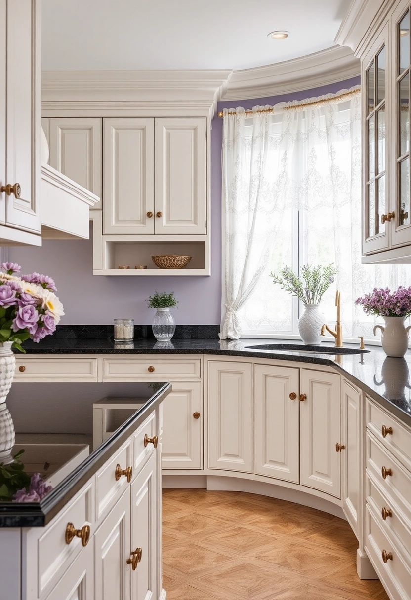 White cabinets black granite countertops ideas 19