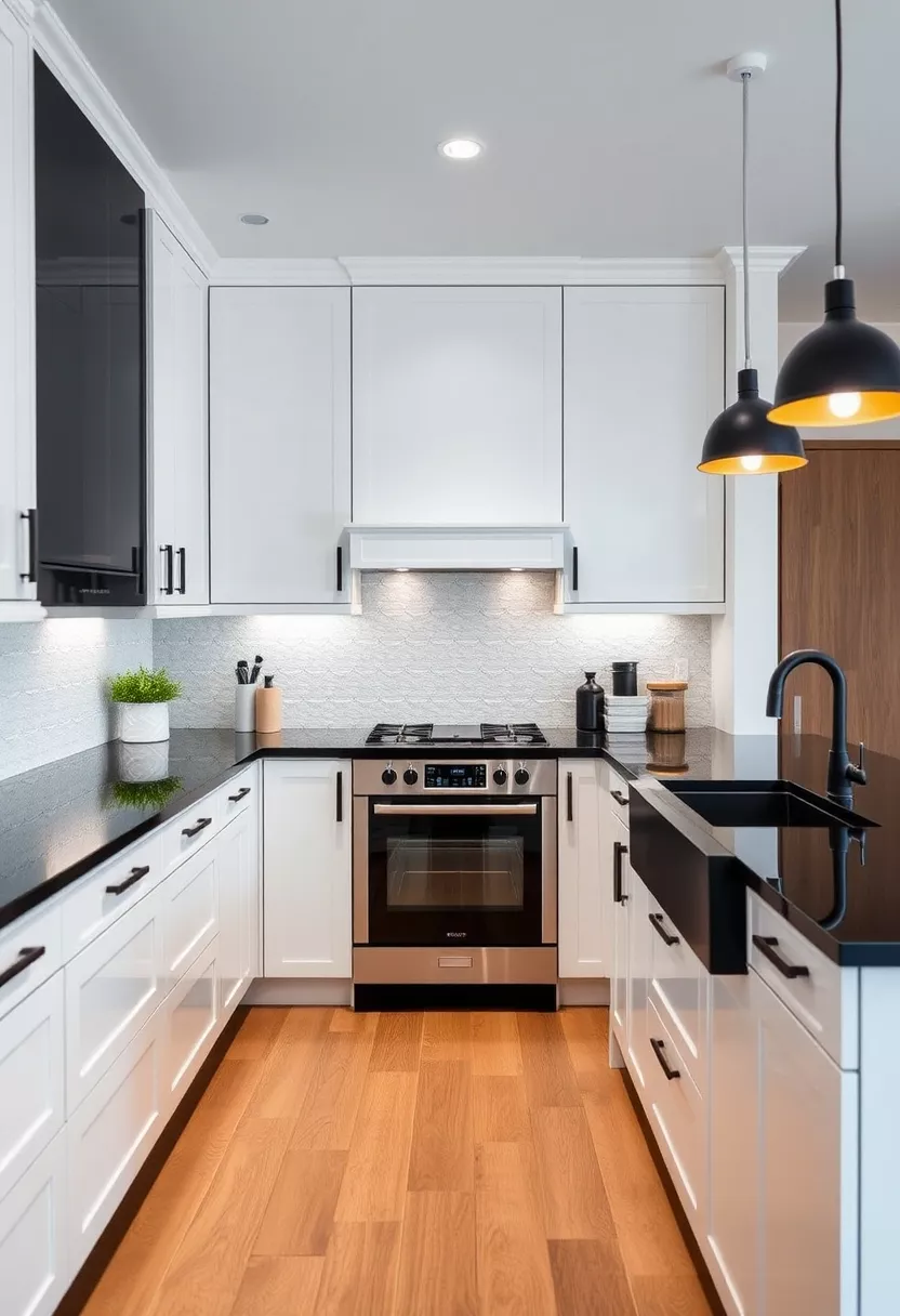 White cabinets black granite countertops ideas 4