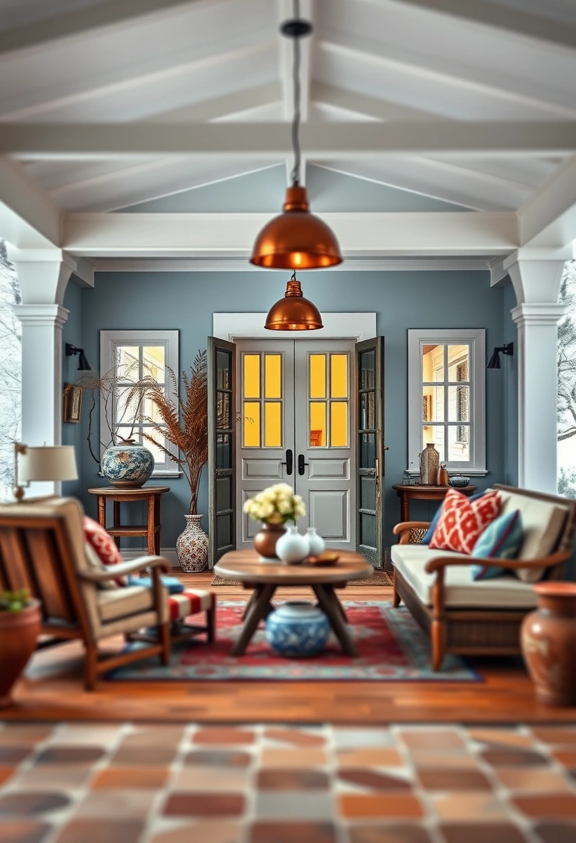 Winter farmhouse front porch decor ideas 10