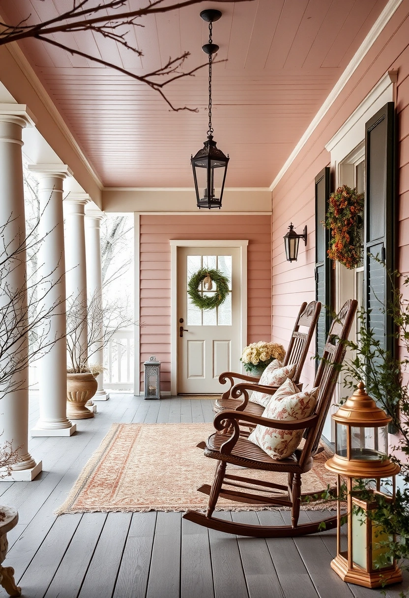 Winter farmhouse front porch decor ideas 12