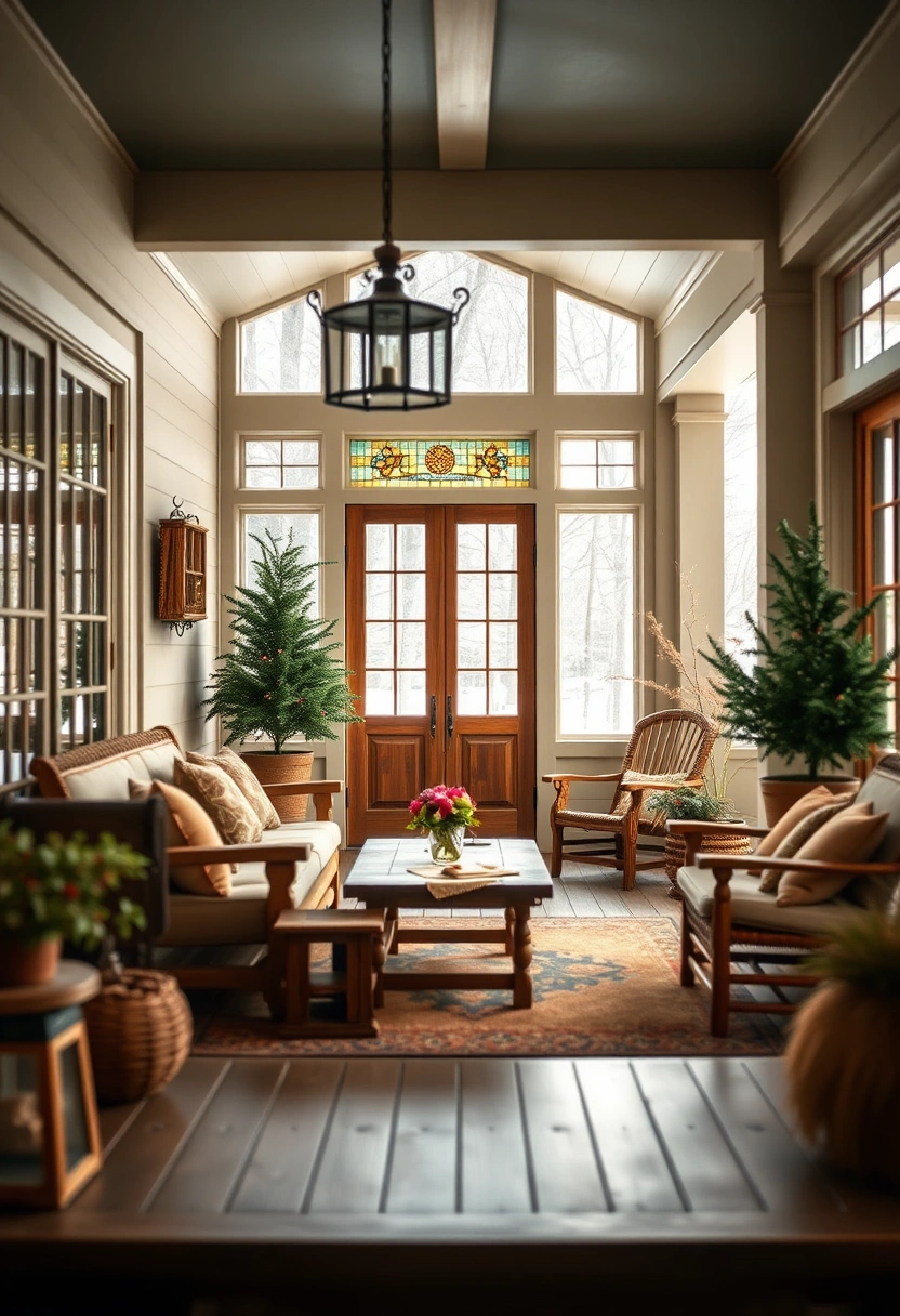 Winter farmhouse front porch decor ideas 15
