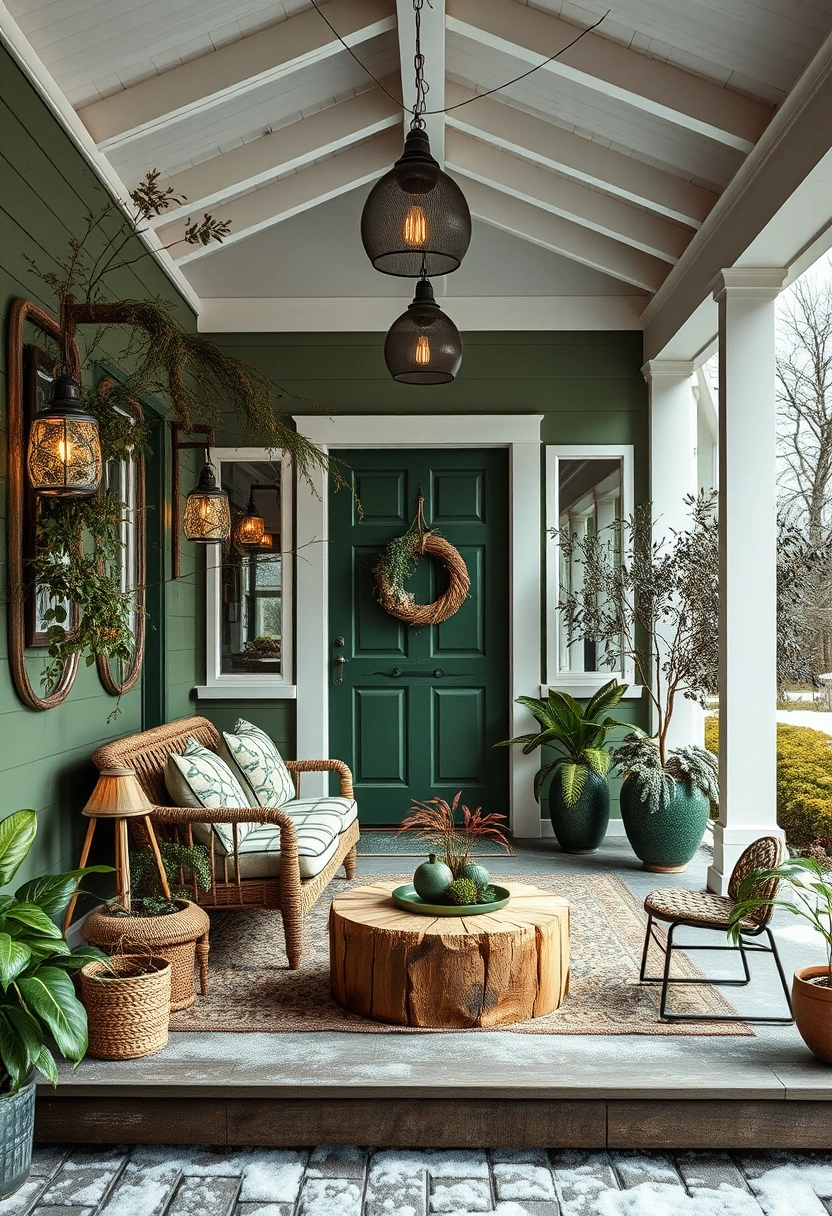 Winter farmhouse front porch decor ideas 17