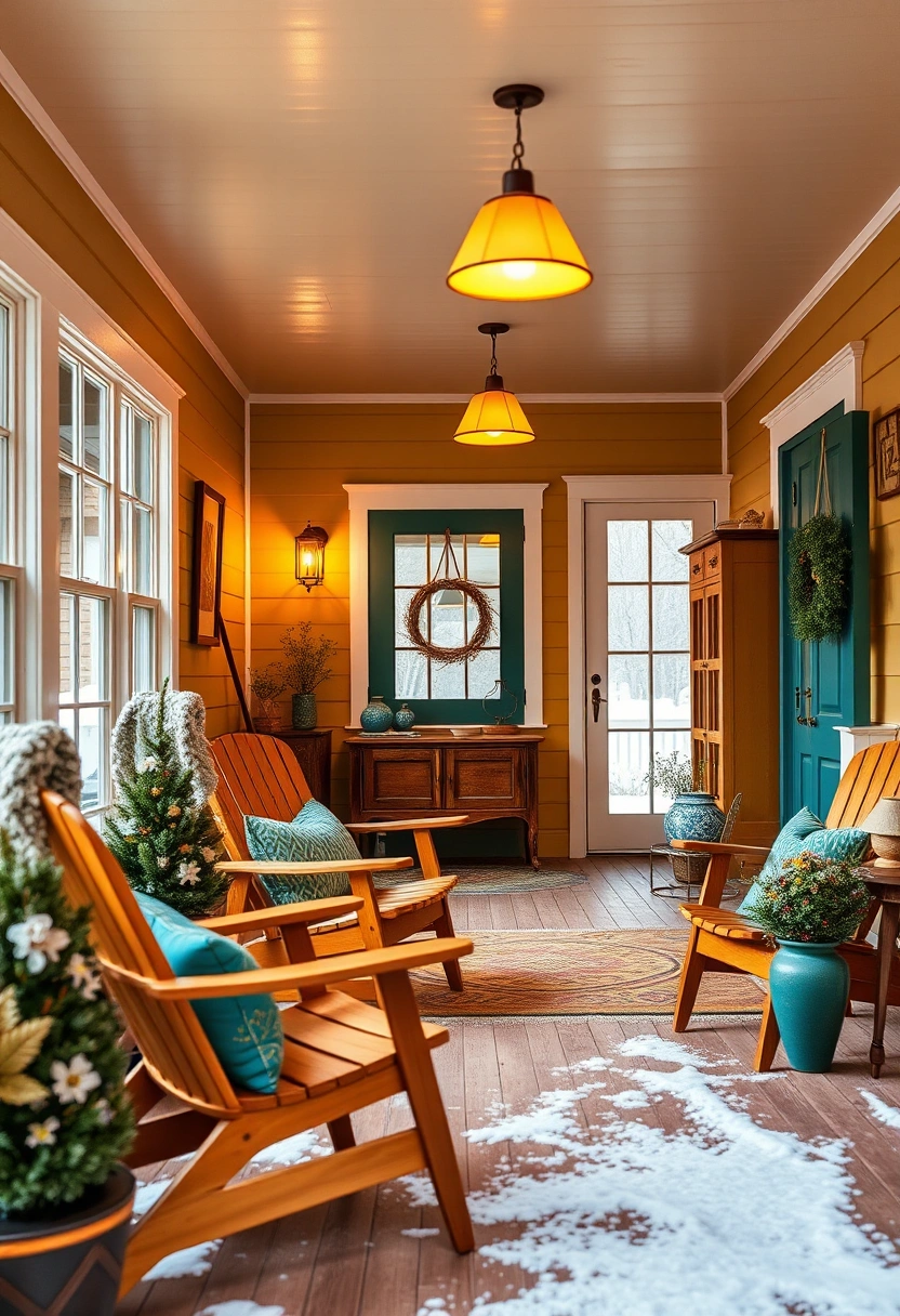 Winter farmhouse front porch decor ideas 18