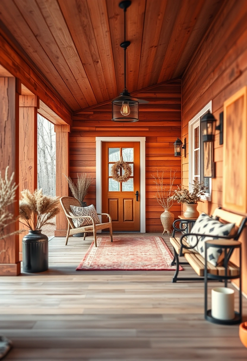 Winter farmhouse front porch decor ideas 19