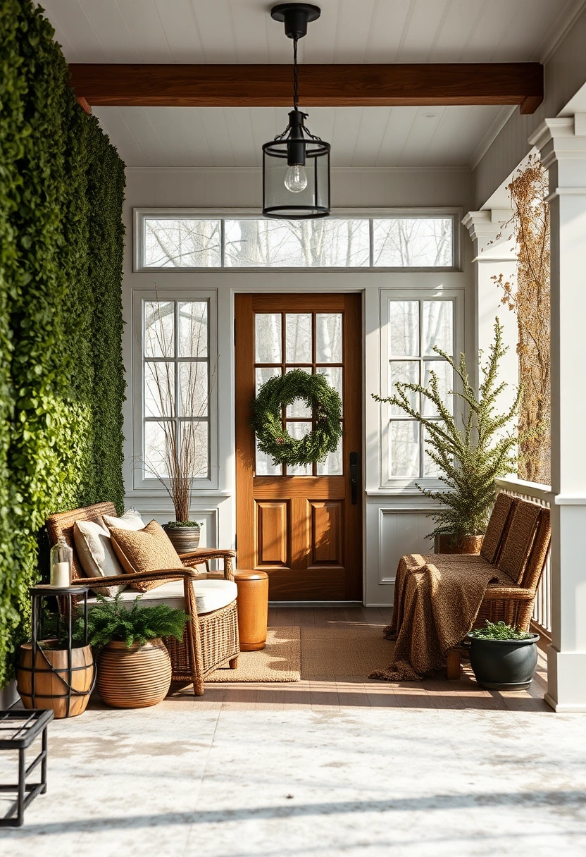 Winter farmhouse front porch decor ideas 20