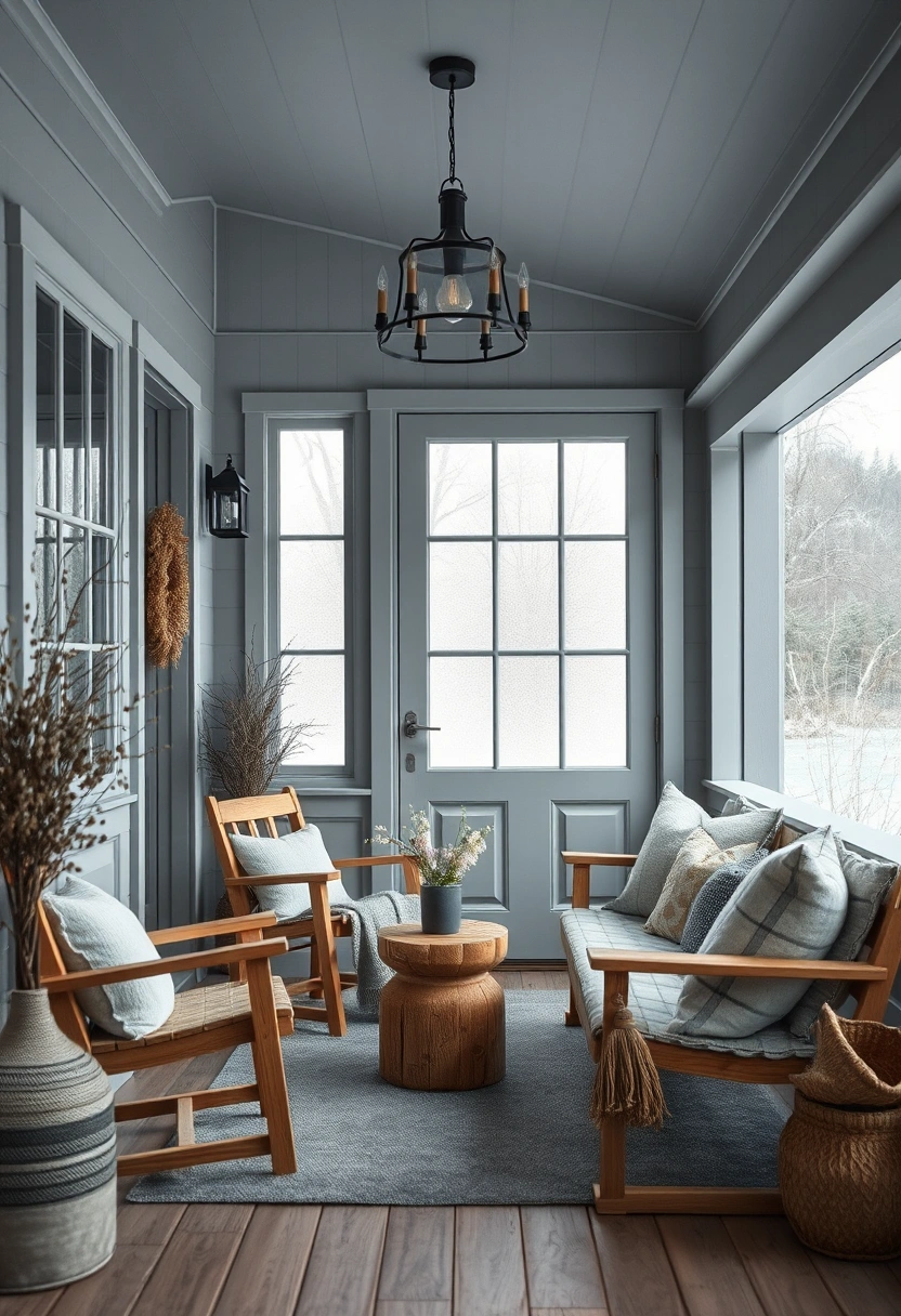 Winter farmhouse front porch decor ideas 7